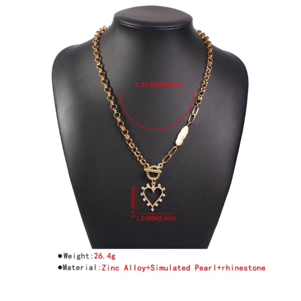Fashion Chunky Gold Tone Pear Necklace - Picture 4 of 4